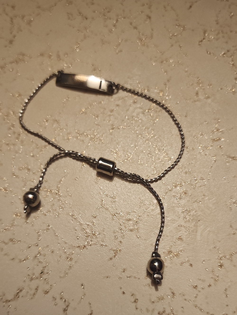 Adjustable Silver-Tone Sliding Bracelet